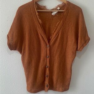 Blu Pepper Oversized Terracotta Knit Top